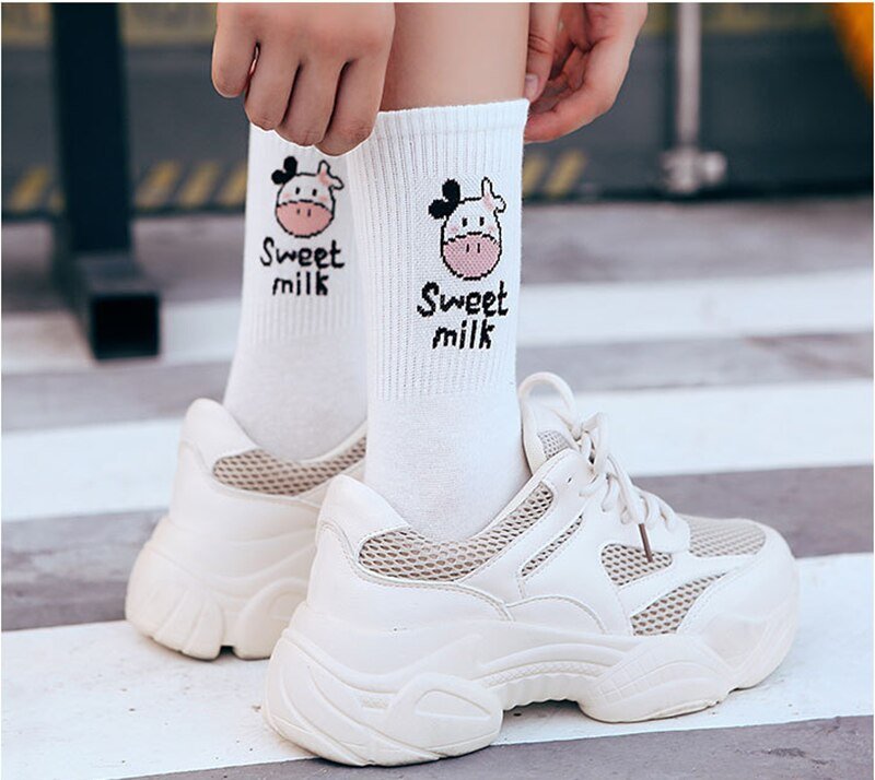 Cute Cow Striped Socks for Kids & Adults